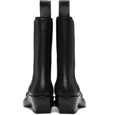 Shop Bottega Veneta Black 'the Lean' Mid-calf Chelsea Boots In 1000 Black