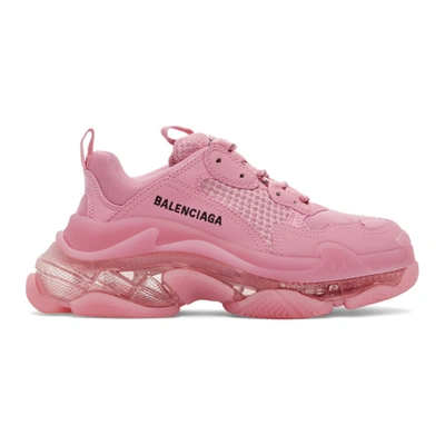 mørk Traditionel tobak Balenciaga Triple S Clear Sole Logo-embroidered Faux Leather, Foam And Mesh  Sneakers In Pink | ModeSens