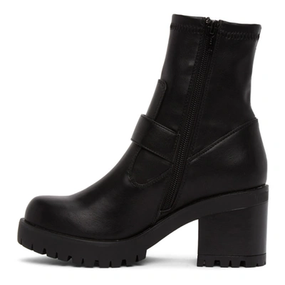 Shop Versace Jeans Couture Black Baroque Buckle Boots In E899 Black