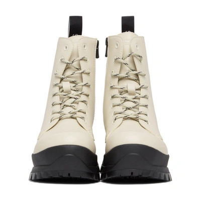 Shop Stella Mccartney Off-white Trace Ankle Boots In 9013 Ivrmlt