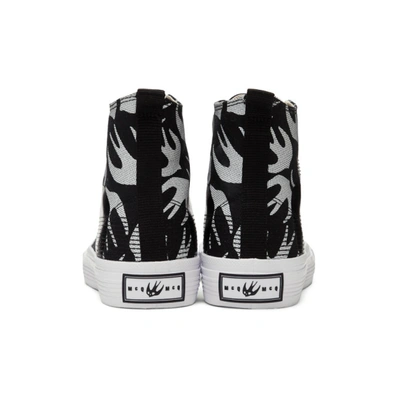 Shop Mcq By Alexander Mcqueen Mcq Alexander Mcqueen Black And White Mcq Swallow Plimsoll High-top Sneakers In 1006 Bk/wht