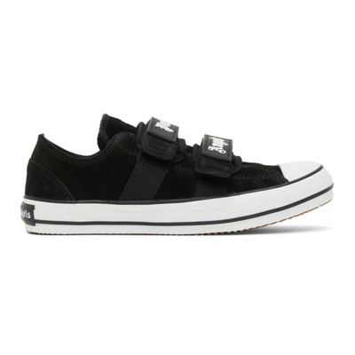 Shop Palm Angels Black Vulcanized Sneakers In Black/white