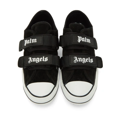 Shop Palm Angels Black Vulcanized Sneakers In Black/white