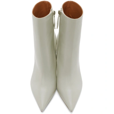 Shop Amina Muaddi Off-white Giorgia Heeled Boots In Off White
