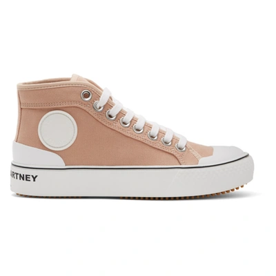 Shop Stella Mccartney Pink Canvas High Top Sneakers In 6802 Blush