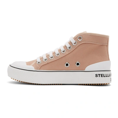 Shop Stella Mccartney Pink Canvas High Top Sneakers In 6802 Blush
