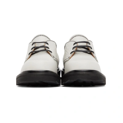 Shop Marni White Contrast Stitch Lace-up Oxfords In 00w01 Lily