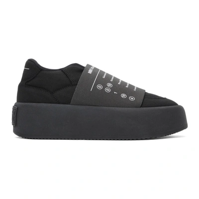 Shop Mm6 Maison Margiela Black Platform Sneakers In H1532 Black