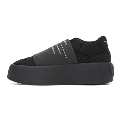 Shop Mm6 Maison Margiela Black Platform Sneakers In H1532 Black