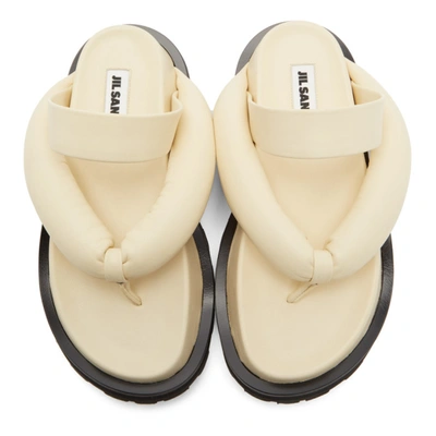 Shop Jil Sander Off-white Oversize Strap Sandals In 280 Vanilla