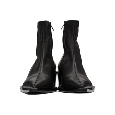 NEW Balenciaga $1,150 Black Leather TIAGA 45mm Ankle Boot Bootie 36.5 6.5