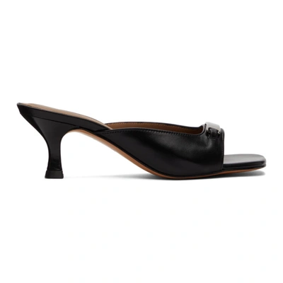 Shop Abra Ssense Exclusive Black Inox Plate Heeled Sandals