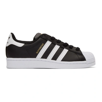 Shop Adidas Originals Black & White Superstar Sneakers In Blk/wh