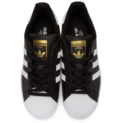 Shop Adidas Originals Black & White Superstar Sneakers In Blk/wh