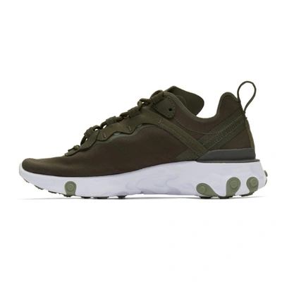 Shop Nike Green & White React Element 55 Sneakers In 302 Cargo K