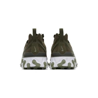 Shop Nike Green & White React Element 55 Sneakers In 302 Cargo K