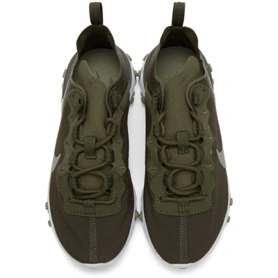 Shop Nike Green & White React Element 55 Sneakers In 302 Cargo K