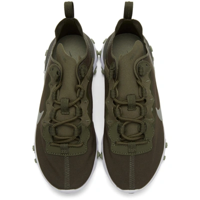 Nike Green & White React Element 55 Sneakers In 302 Cargo K