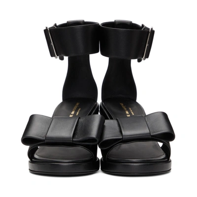 Shop Comme Des Garçons Black Bow Heeled Sandals In 1 Black