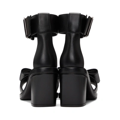 Shop Comme Des Garçons Black Bow Heeled Sandals In 1 Black