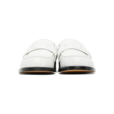 Shop Maison Margiela White Slip-on Loafers In T1003 White