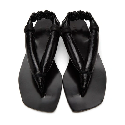 Shop Lemaire Black Wadded Sandals In 999 Black