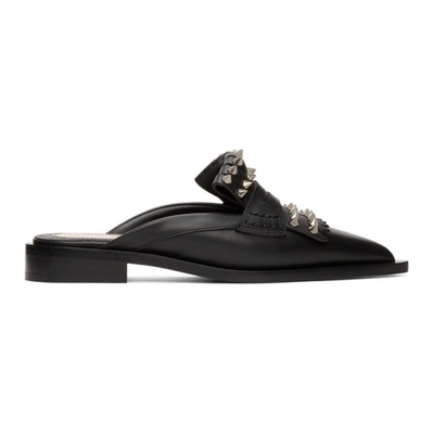 Shop Alexander Mcqueen Black Punk Fringe Slip-on Loafers In 1081 Black