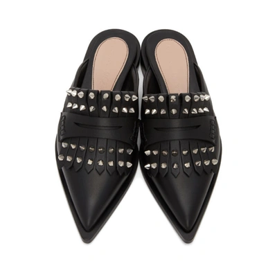 Shop Alexander Mcqueen Black Punk Fringe Slip-on Loafers In 1081 Black