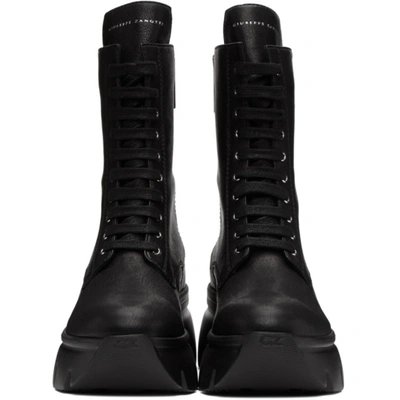 Shop Giuseppe Zanotti Black Apocalypse Lace-up Boots In Nero