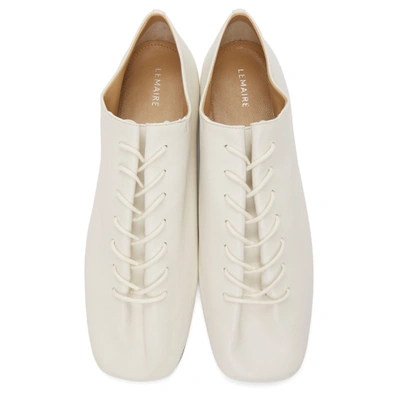 Shop Lemaire White Flat Derbys In 000 White