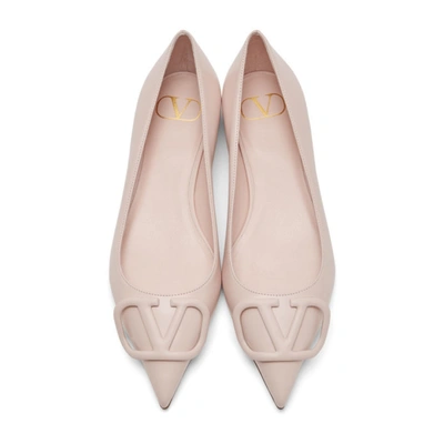 Shop Valentino Pink  Garavani Vlogo Ballerina Flats In 16q Rose Q