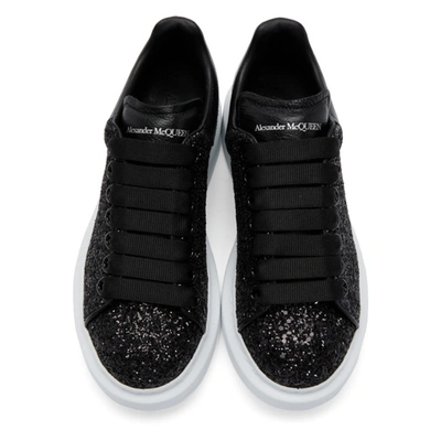 Shop Alexander Mcqueen Black Glitter Oversized Sneakers In 1000 Black