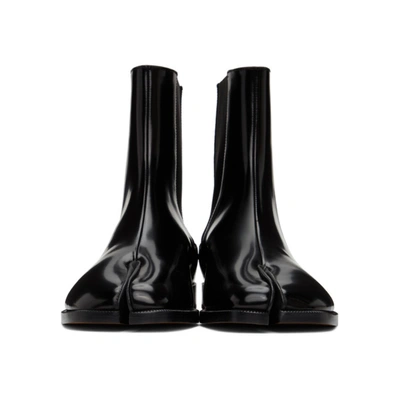 Shop Maison Margiela Black Patent Tabi Chelsea Boots In T8013 Black