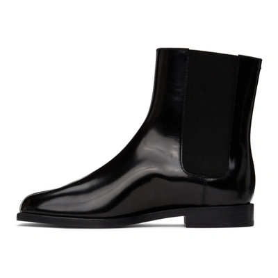 Shop Maison Margiela Black Patent Tabi Chelsea Boots In T8013 Black