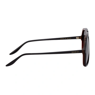 Shop Gucci Black & Tortoiseshell Gg0734s Sunglasses In 001 Black