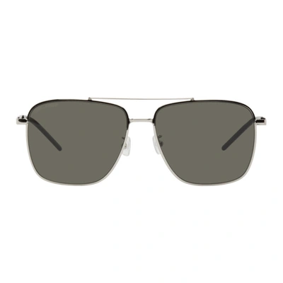 Shop Saint Laurent Silver Sl 376 Sunglasses In 038 Silver