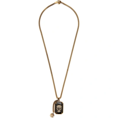 Shop Alexander Mcqueen Gold Skull Gem Necklace In 5080 Gold
