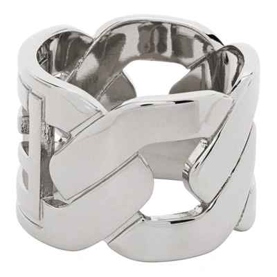 Shop Fendi Silver 'forever ' Chain Ring In F0th0 Palla