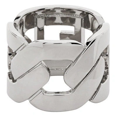 Shop Fendi Silver 'forever ' Chain Ring In F0th0 Palla