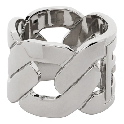 Shop Fendi Silver 'forever ' Chain Ring In F0th0 Palla