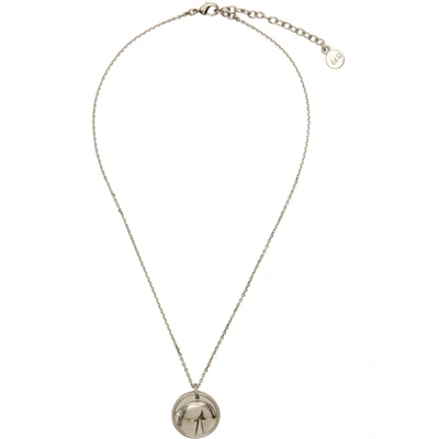 Shop Ludovic De Saint Sernin Silver Bottom Medallion Necklace In Silver Pal
