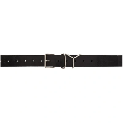 Shop Y/project Black & Silver Classic Y Belt In Black/silv