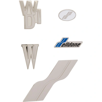 Shop We11 Done Silver Logo Pin Set In Mix