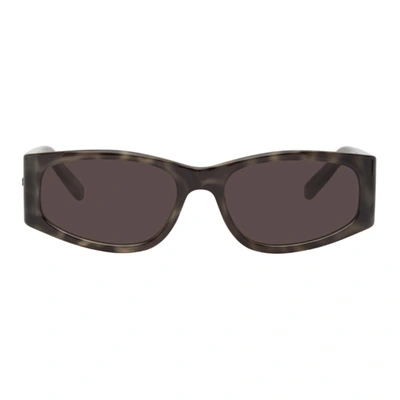 Shop Saint Laurent Grey Tortoiseshell Sl 329 Sunglasses In 023 Grey