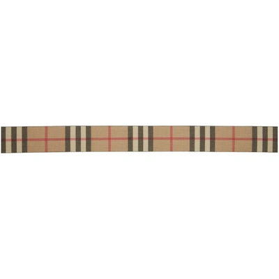 Shop Burberry Beige E-canvas Vintage Check Belt In Beige A7026