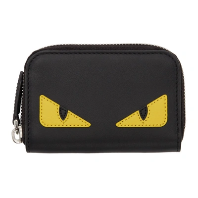 Shop Fendi Black Small Bag Bugs Zip Around Wallet In F17hq Black