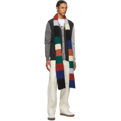 Shop Marni Multicolor Mohair Stripes Knit Scarf In V1x99 Blorg