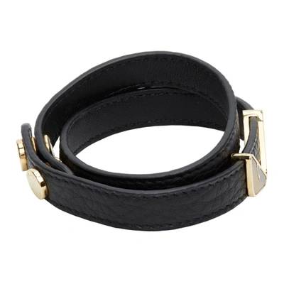 Shop Fendi Gold Bag Bugs Tiger's Eye Bracelet In F1bv0 Black
