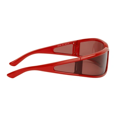 Shop Balenciaga Red Intnl Screen Sunglasses In 005 Red