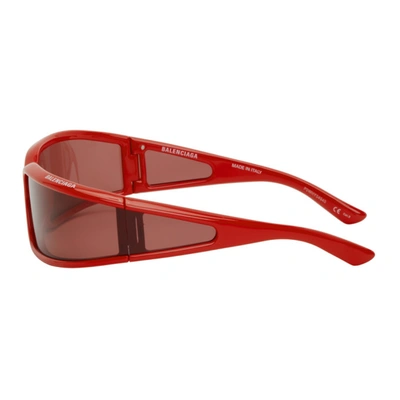 Shop Balenciaga Red Intnl Screen Sunglasses In 005 Red